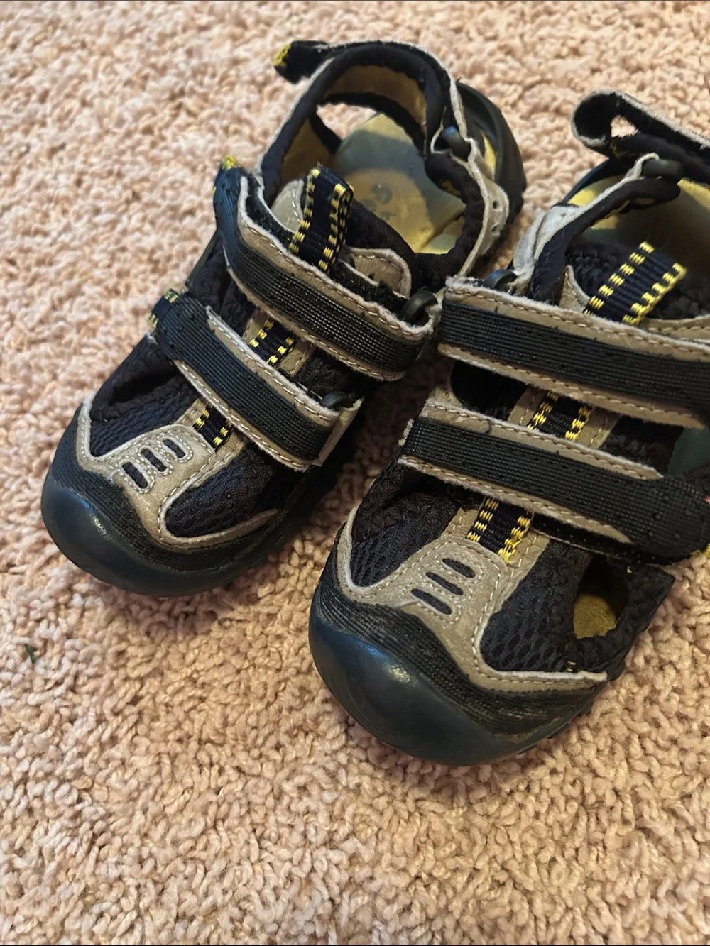 Kids Black and Gray Velcro Sandal Sneakers